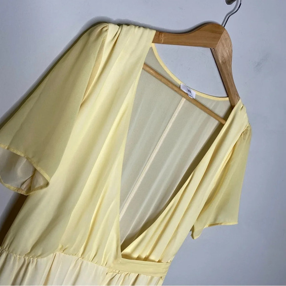 🌟NEW Revolve LPA The Label Yellow Pink Maxi Wrap Dress 530 in Ombre Size Medium - Picture 4 of 12